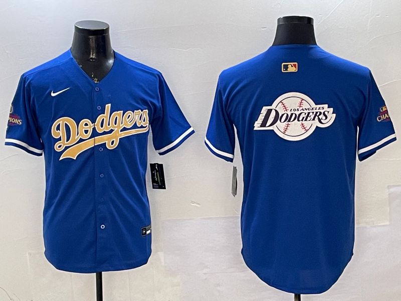 Men Los Angeles Dodgers Blank Blue Champion gold character 2025 Nike MLB Jersey style 25->los angeles dodgers->MLB Jersey